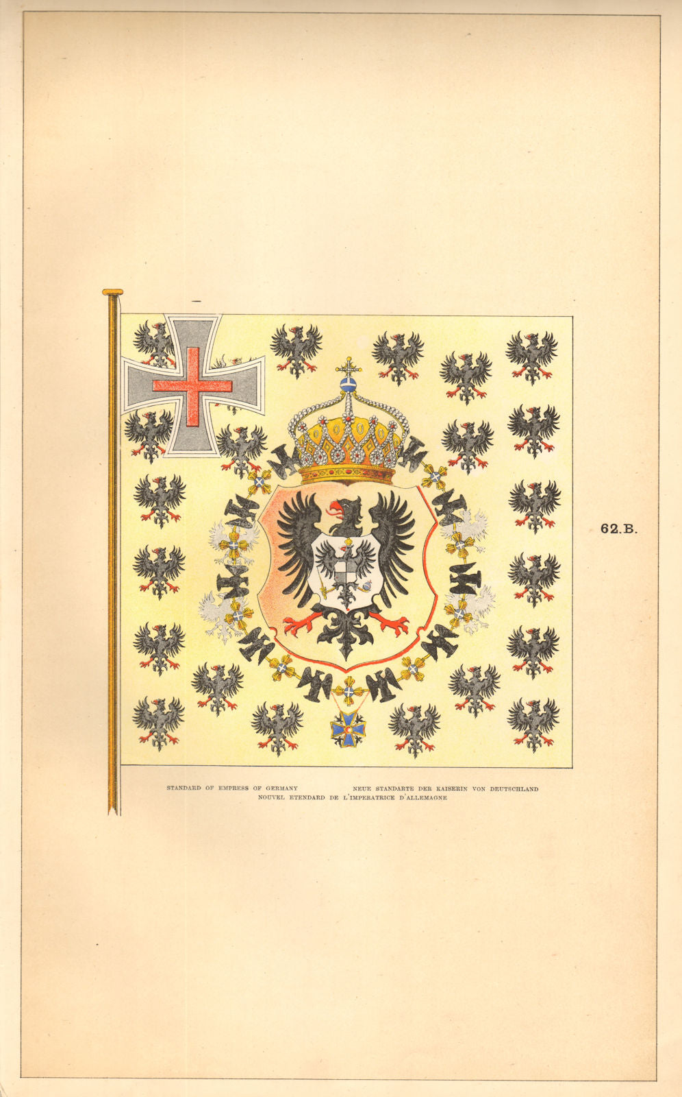 GERMANY IMPERIAL FLAG. Empress' Standard. Standarte Kaiserin Deutschland 1873